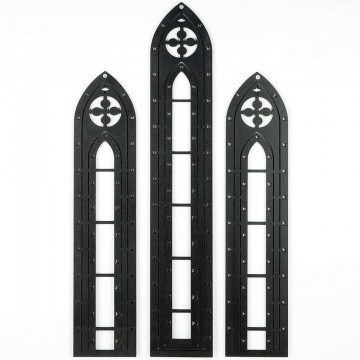 Διακοσμητικό Τοίχου (Σετ 3Τμχ) 797EVL1927 53x11/66x11cm Black Wallity
