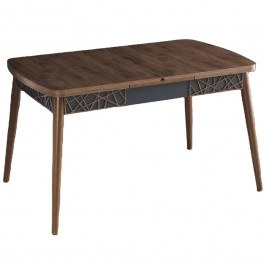 Τραπέζι Επεκτεινόμενο Amalfi Motif 107BCK1508 131,5/170x76,5x79,5cm Walnut WALNUT