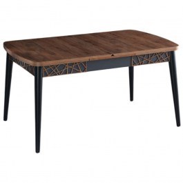 Τραπέζι Επεκτεινόμενο Amalfi Motif 107BCK1509 131,5/170x76,5x79,5cm Walnut-Black WALNUT-BLACK