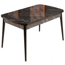 Extendable Table Bendir 107BCK1134 132/170x76,5x79cm Marble Effect Black BLACK