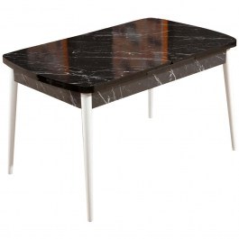Extendable Table Bendir 107BCK1135 132/170x76,5x79cm Marble Effect Black-White BLACK-WHITE