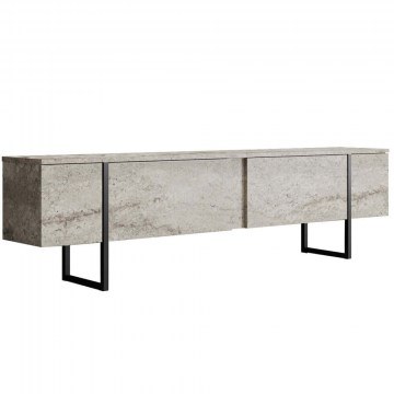 TV Furniture Luxe 618BLY1253 180x30x50cm Travertine Beige-Black