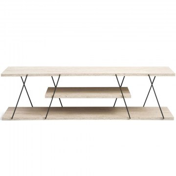 TV Furniture Canaz 854KLN3087 120x30x33cm Travertine Beige-Black
