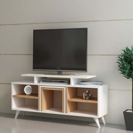 TV Furniture With Zigon Kutay 788DEC3003 120x29,5x56,9cm White-Teak WHITE-TEAK