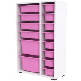 Children's Chest of Drawers Rine 768ESL1164 69,5x30x109cm White-Pink WHITE-PINK