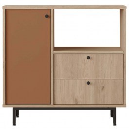 Cabinet 956LCS3572 88x35,5x85cm Oak-Tile Red RED