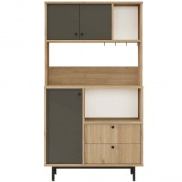 Kitchen Cabinet 956LCS3567 88x35,5x161,2cm Oak-Anthracite ANTHRACITE