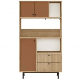 Kitchen Cabinet 956LCS3574 88x35,5x161,2cm Oak-Tile Red RED