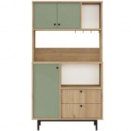 Kitchen Cabinet 956LCS3581 88x35,5x161,2cm Oak-Green GREEN