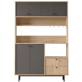 Kitchen Cabinet 956LCS3569 120x35,5x180cm Oak-Anthracite ANTHRACITE