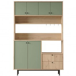Kitchen Cabinet 956LCS3583 120x35,5x180cm Oak-Green GREEN