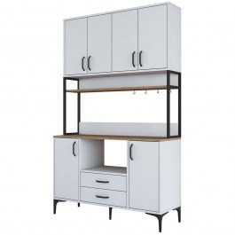 Ντουλάπι Κουζίνας 893RAN4969 120x40x198,6cm White-Oak OAK-WHITE