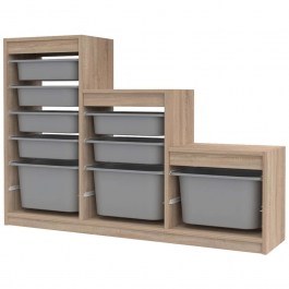 Children's Chest of Drawers Swiss 768ESL1172 132x30x93cm Sonoma-Grey SONOMA-GREY