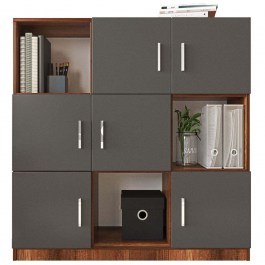 Bookcase Vo 956LCS1517 119,9x37,6x121,8cm Walnut-Anthracite WALNUT-ANTHRACITE