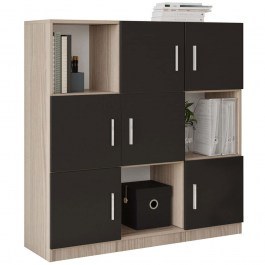 Bookcase Vo 956LCS1518 119,9x37,6x121,8cm Oak-Black OAK-BLACK