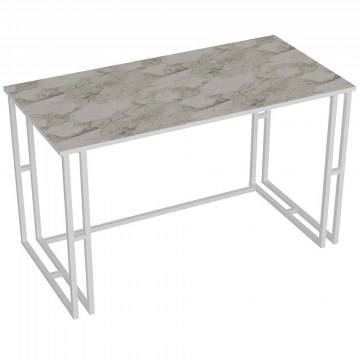 Desk Alfa 541HDL1102 120x60x75cm Marble Effect White