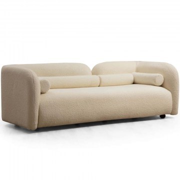 Καναπές Τριθέσιος Victoria Μπουκλέ 859FTN2041 228x90x74cm Cream