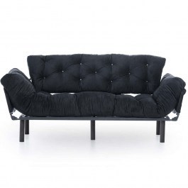 Three-Seater Sofa - Bed Nitta 859FTN1357 185x70x85cm Black BLACK