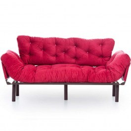 Three-Seater Sofa - Bed Nitta 859FTN1363 185x70x85cm Maroon Red RED