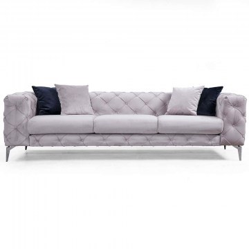 Three-Seater Sofa Como 569HLN1103 237x90x73cm Light Grey