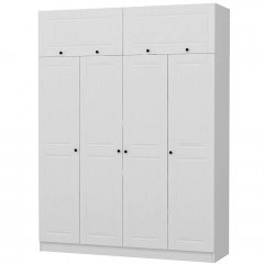 Ντουλάπα Τετράφυλλη Με Πατάρι Kale 506MNR2680 180x52x255cm White