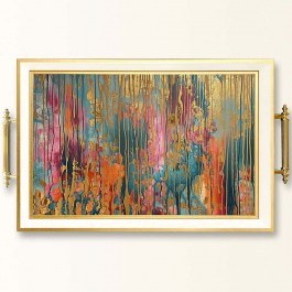 Δίσκος Σερβιρίσματος Γυάλινος 244KNG1624 50x29x3,5cm Multi-White Aberto Design MULTI-WHITE