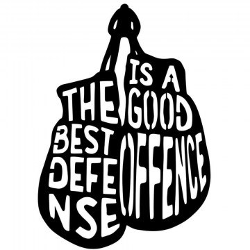 Διακοσμητικό Τοίχου The Best Defense Is A Good Offence 891TNL3133 50x70cm Black Wallity