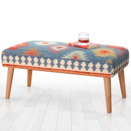 Σκαμπό Beshir 209FLF1434 91x46x42cm Multi-Blue BLUE