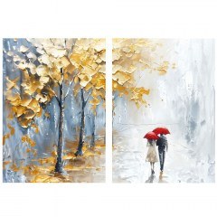 Πίνακας Καμβάς (Σετ 2Τμχ) 833HRC1106 80x120cm Multi Wallity