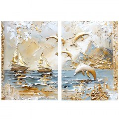 Πίνακας Καμβάς (Σετ 2Τμχ) 833HRC1109 80x120cm Multi Wallity