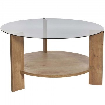 Τραπέζι Σαλονιού Clara 668NRD1108 75x75x40cm Oak-Fume