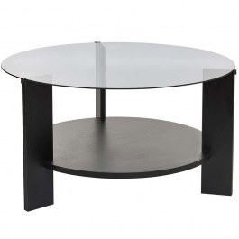 Τραπέζι Σαλονιού Clara 668NRD1110 75x75x40cm Wood Black-Fume BLACK
