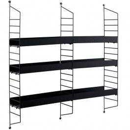 Wall Shelf 491CRT1385 100x21x98cm Black BLACK
