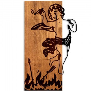 Wall Decorative Fallen Eros 899SKL2703 35x3x58cm Walnut-Black Wallity