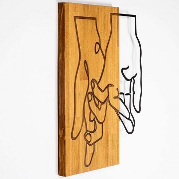 Wall Decorative 899SKL2263 44x58cm Walnut-Black Wallity