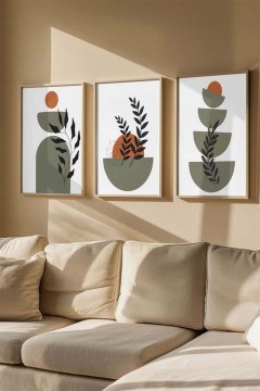 Κάδρα (Σετ 3Τμχ) 786DKT1815 33x48cm Multi Wallity