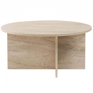Coffee Table Soleil 909NRD1122 90x90x40cm Travertine Beige