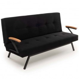 Καναπές - Κρεβάτι Τριθέσιος Zven 859FTN2904 180x78x64cm Black BLACK