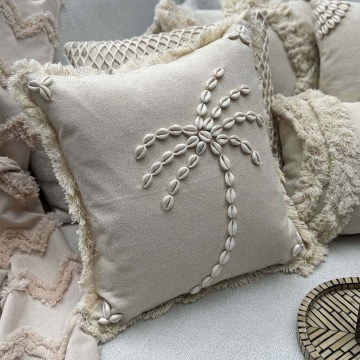 Decorative Pillowcase With Shells Den 150CRG1518 Beige Aberto Design