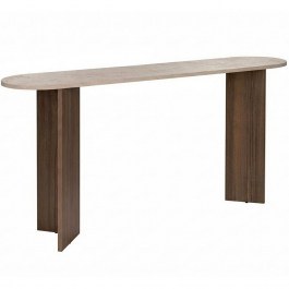 Console Sira 563NRD1403 150x35x75cm Travertine Beige-Walnut BEIGE-WALNUT