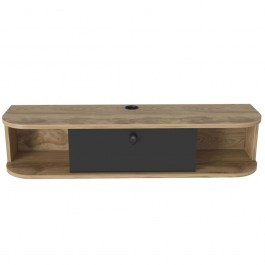 Wall TV Furniture Ibarra 875ZNA5366 120x29,6x23,4cm Black-Oak OAK-BLACK