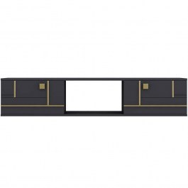 Έπιπλο Τηλεόρασης Επιτοίχιο Aredam 475OLV3301 150x29,6x25,6cm Anthracite-Gold ANTHRACITE-GOLD