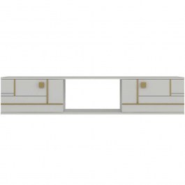 Έπιπλο Τηλεόρασης Επιτοίχιο Aredam 475OLV3303 150x29,6x25,6cm White-Gold WHITE-GOLD