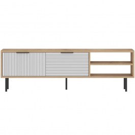 Έπιπλο Τηλεόρασης Venus 327ODS1324 150x30x45cm Oak-White WHITE-OAK