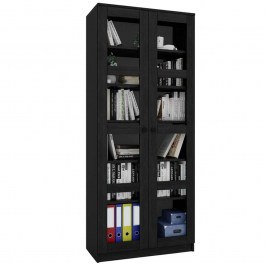 Βιτρίνα Lucas Glass 350MWD1206 80x37x190cm Black BLACK