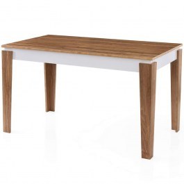 Τραπέζι Asos 974NMB2233 140x80x75cm Walnut-White WHITE-WALNUT