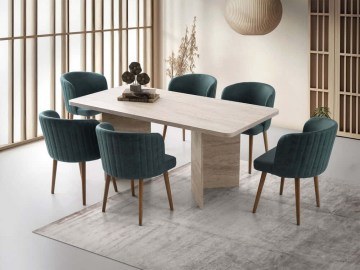 Τραπέζι Loft 974NMB2236 180x90x77cm Travertine Beige
