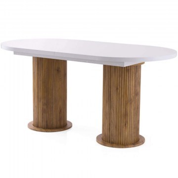 Τραπέζι Επεκτεινόμενο Gusto 974NMB2244 180/216x90x77cm Walnut-White