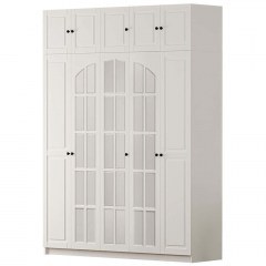 Five-Leaf Wardrobe With Loft 167RAB1206 175x52x210cm White