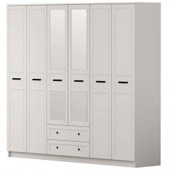 Six-Leaf Wardrobe 167RAB1200 210x52x210cm White